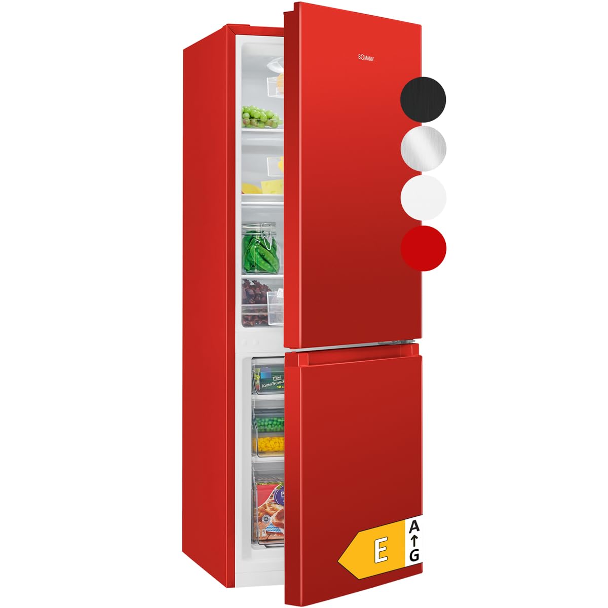 Bomann Kühl-Gefrierkombination 175L – 143cm, Rot