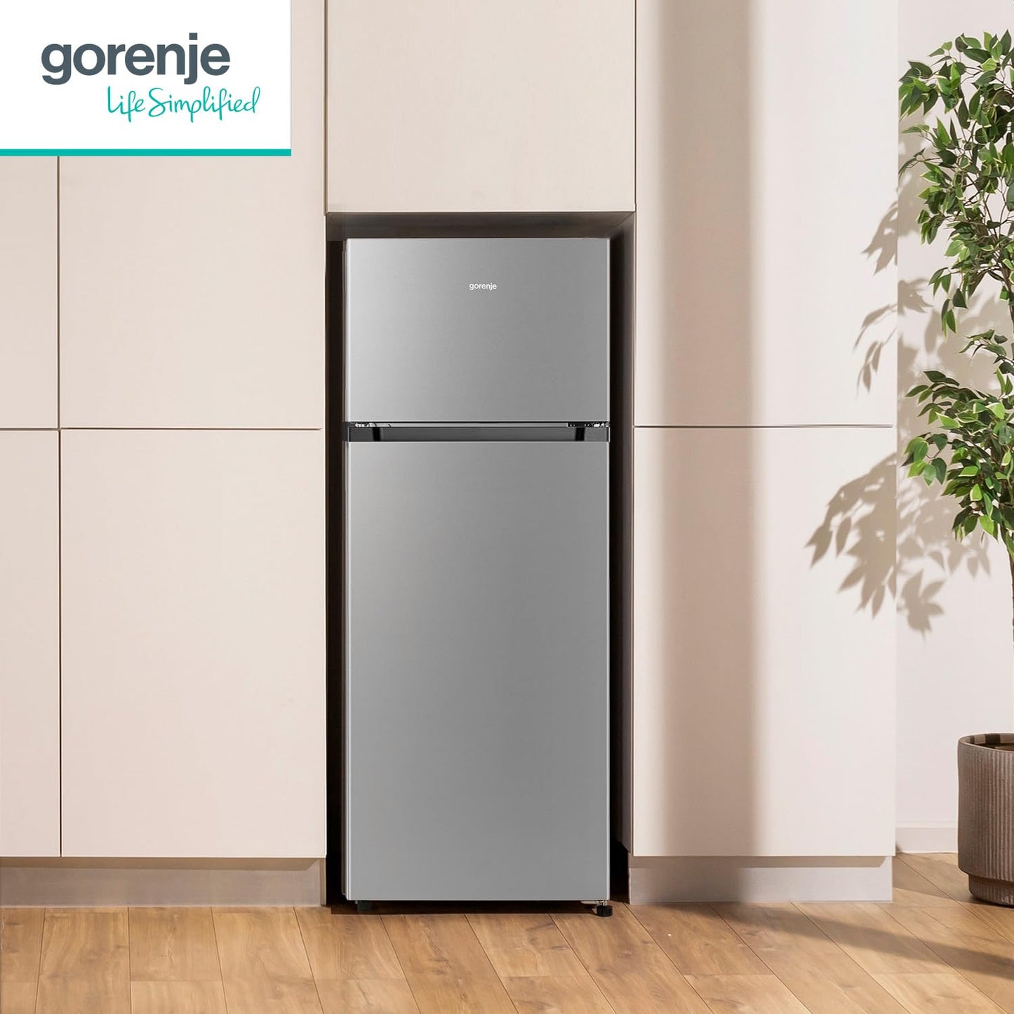 Gorenje Doppeltür Kühlschrank 206L – 143cm, Silber