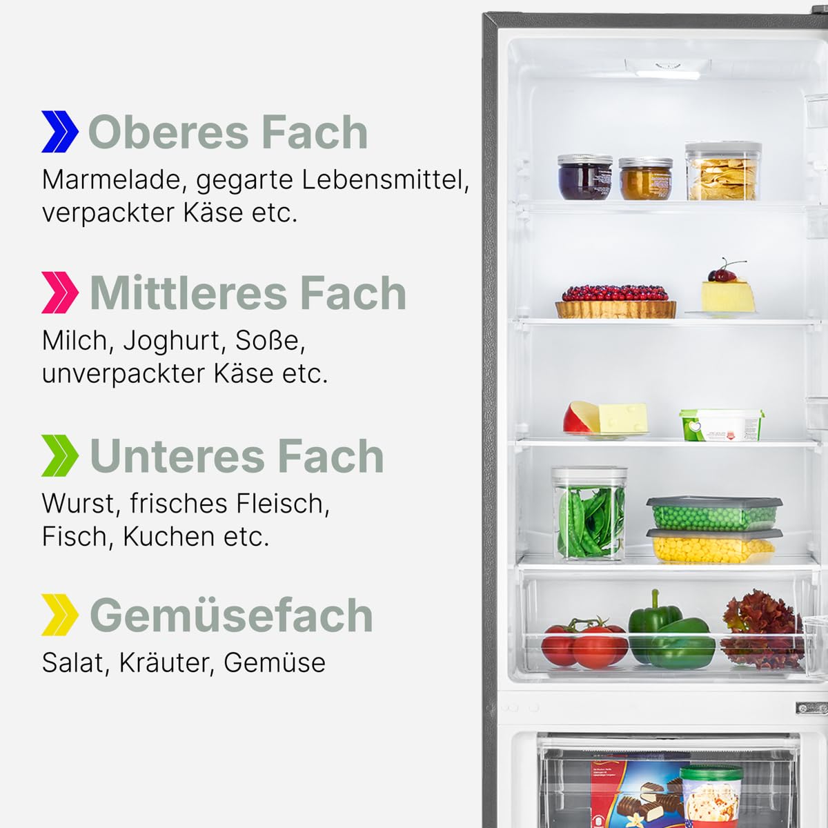 Bomann Kühl-Gefrierkombination 268L – 180cm, Inox