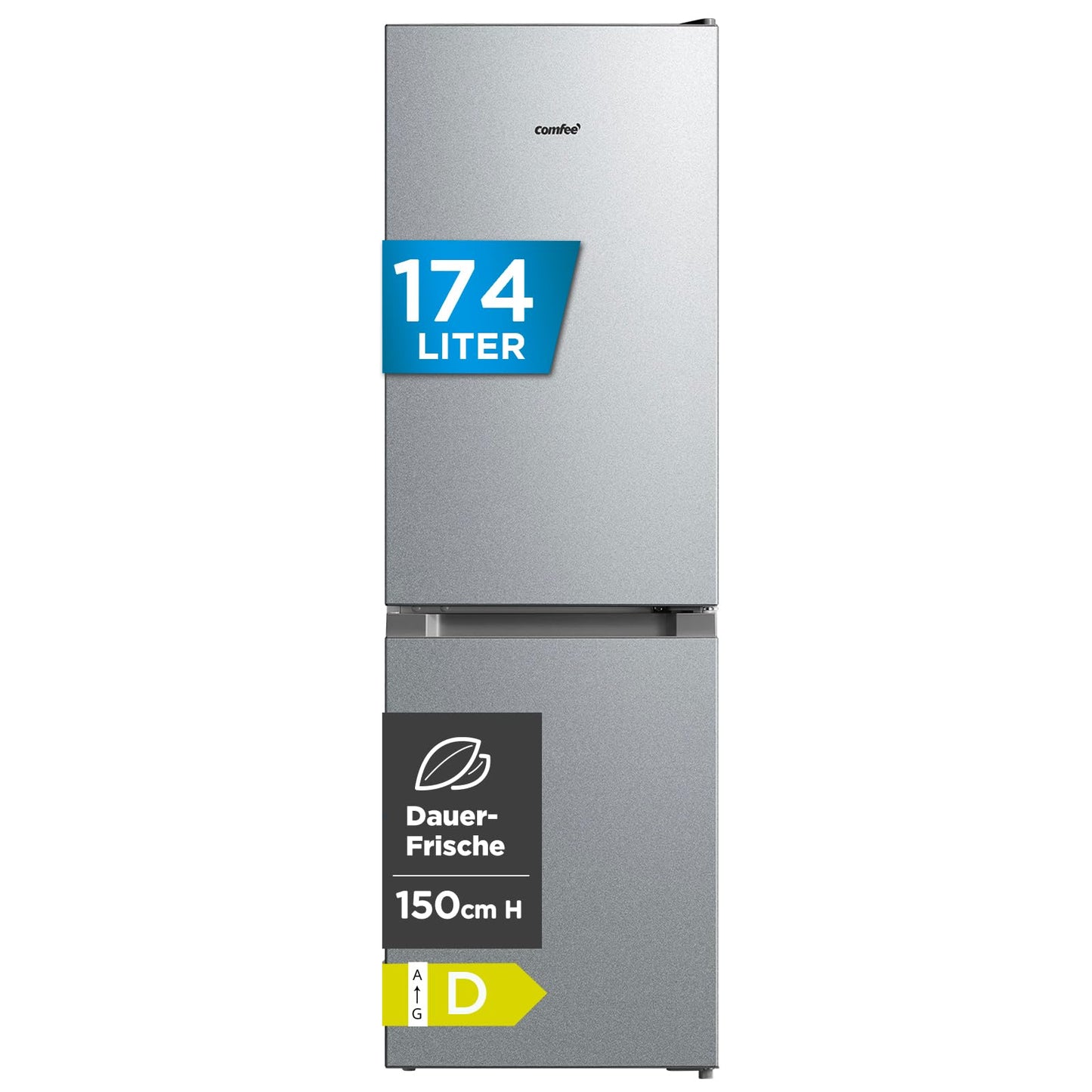 Comfee Kühl-Gefrierkombination 174L – 150cm, Silber