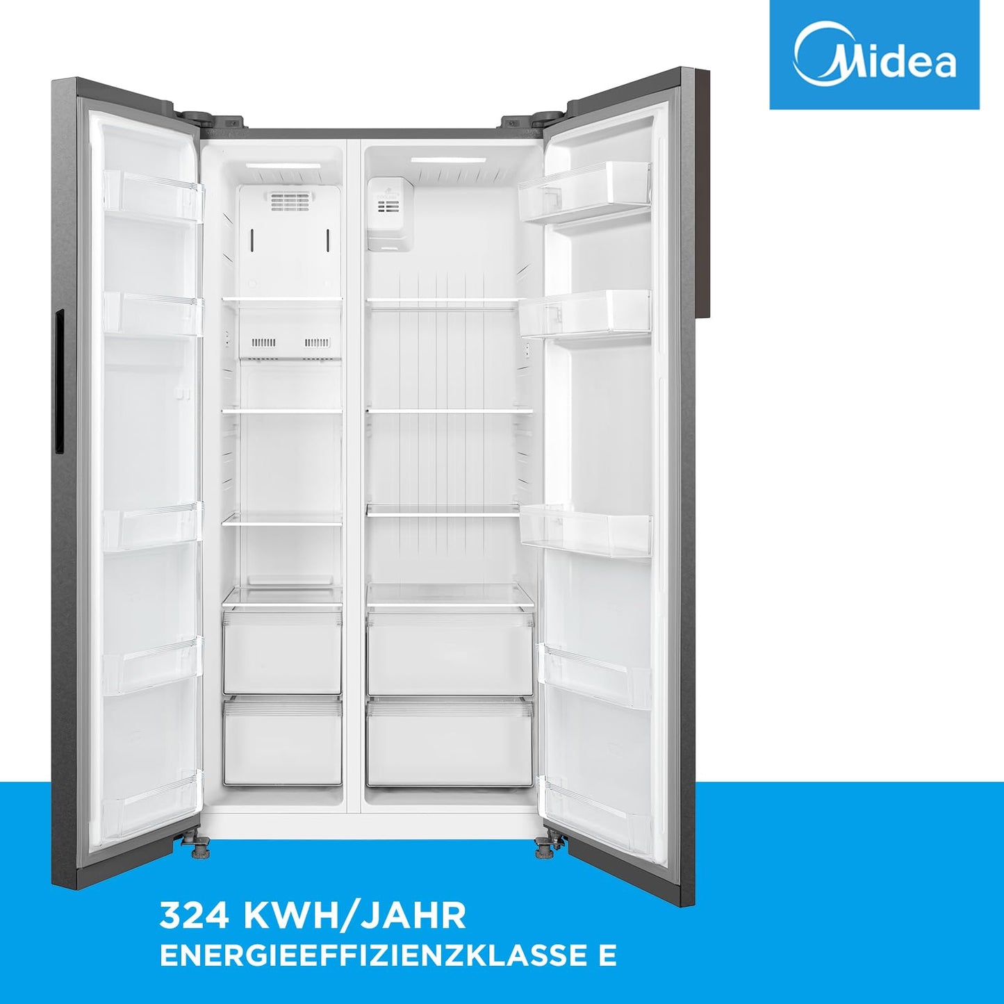Midea Side-by-Side Kühlschrank 548L – No Frost, Inox