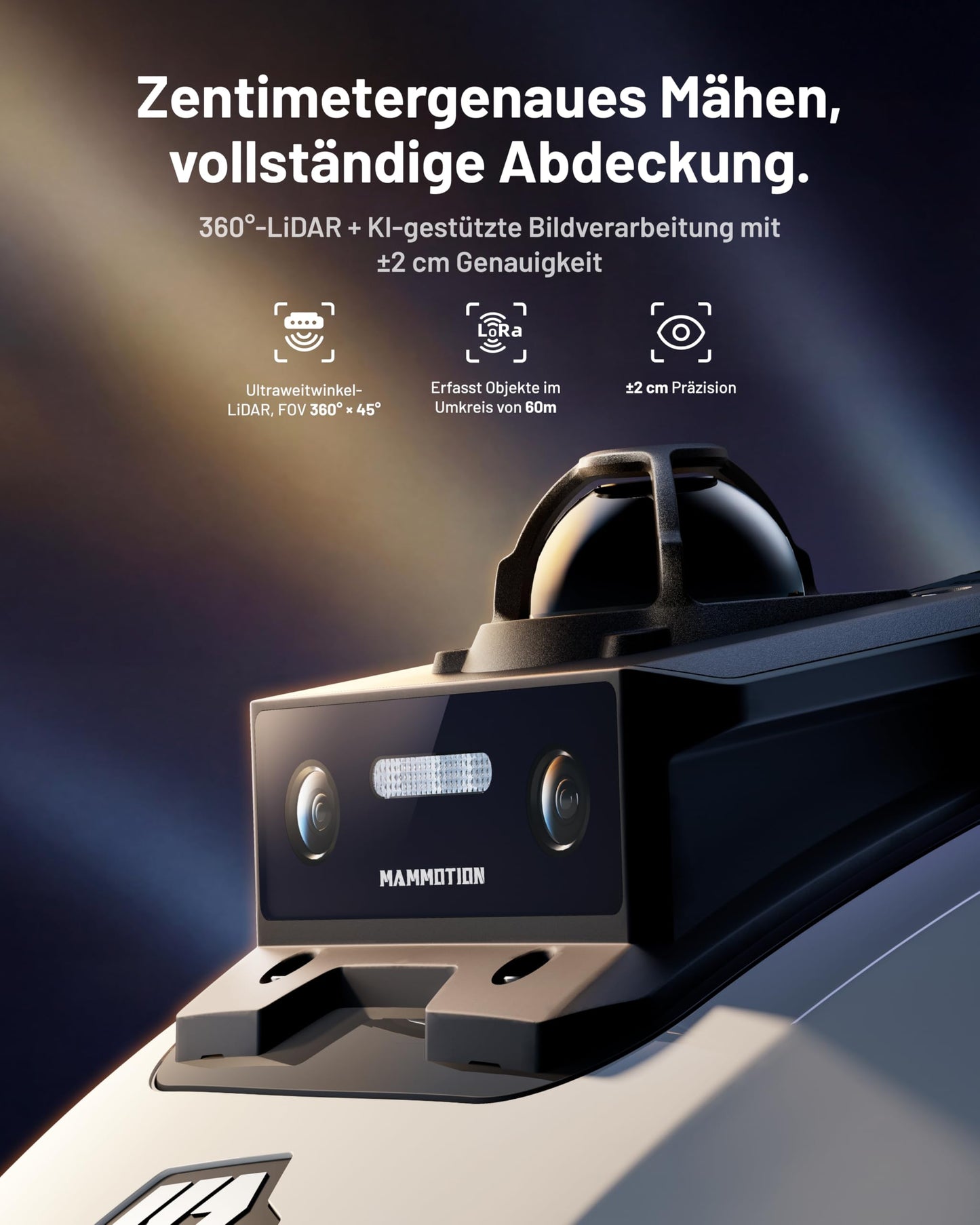 MAMMOTION Mähroboter YUKA mini 2 800 LiDAR ohne Begrenzungskabel