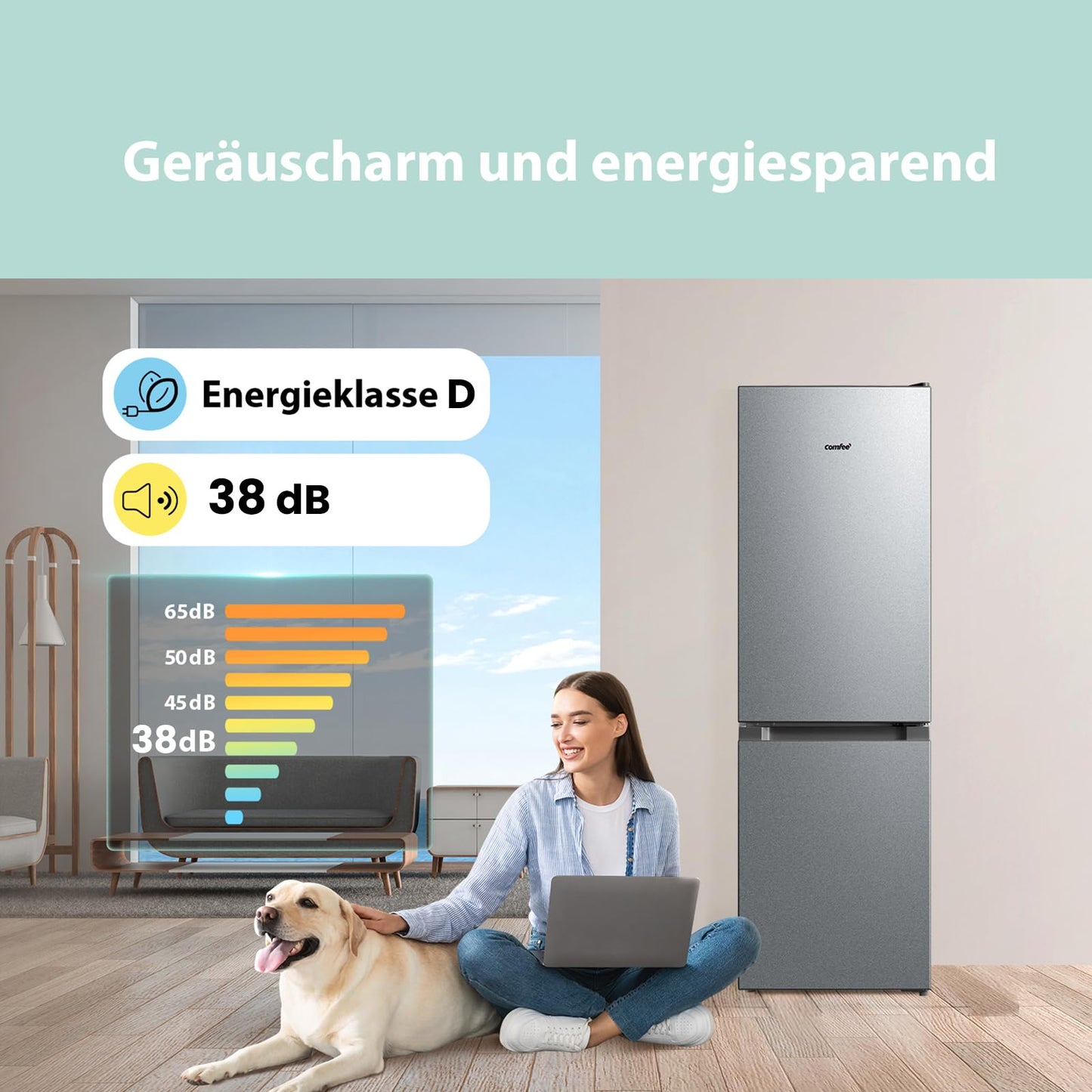 Comfee Kühl-Gefrierkombination 174L – 150cm, Silber
