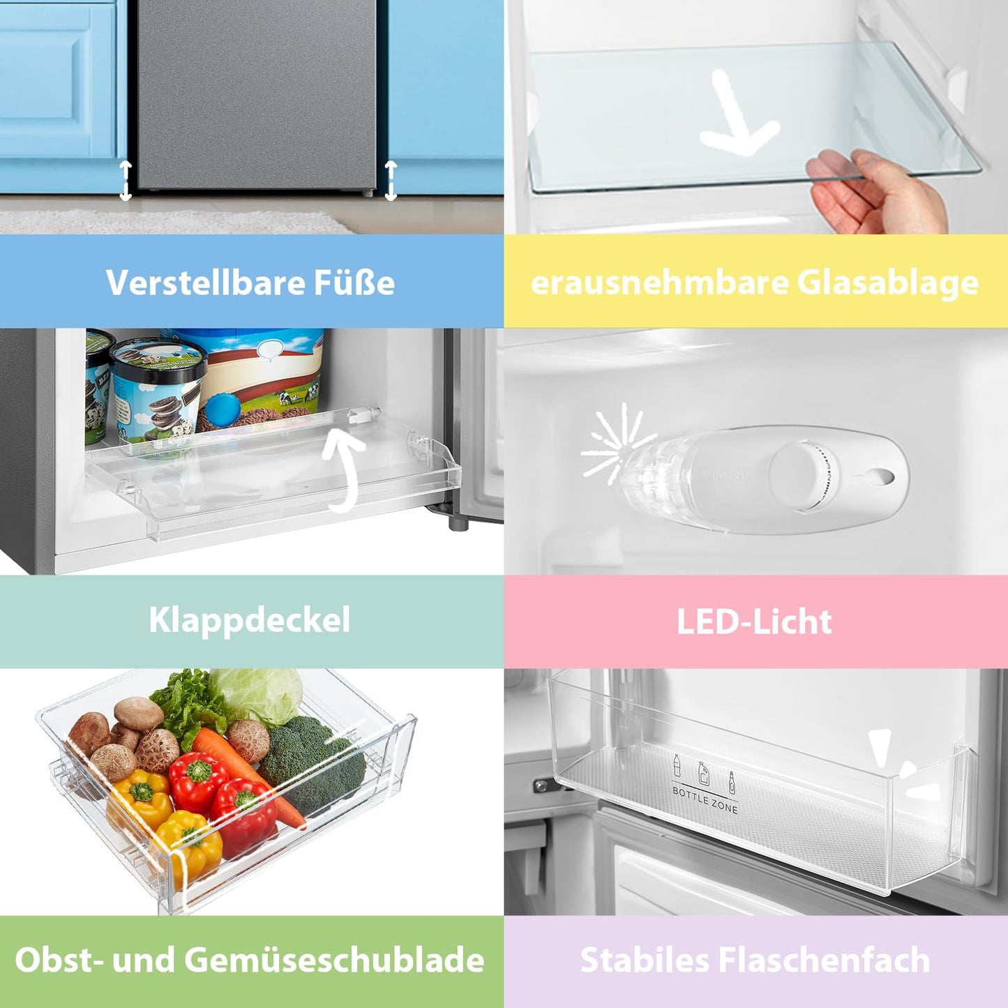 Comfee Kühl-Gefrierkombination 174L – 150cm, Silber