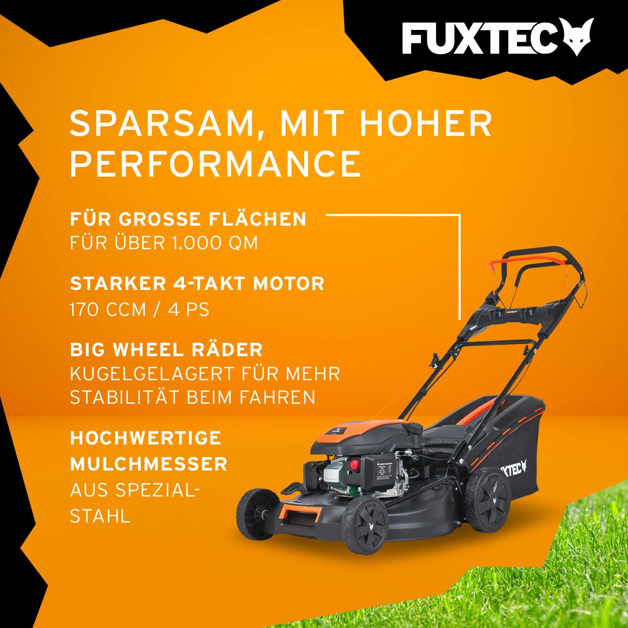 FUXTEC Benzin-Rasenmäher FX-RM5170eS 51cm, Radantrieb, Elektrostarter