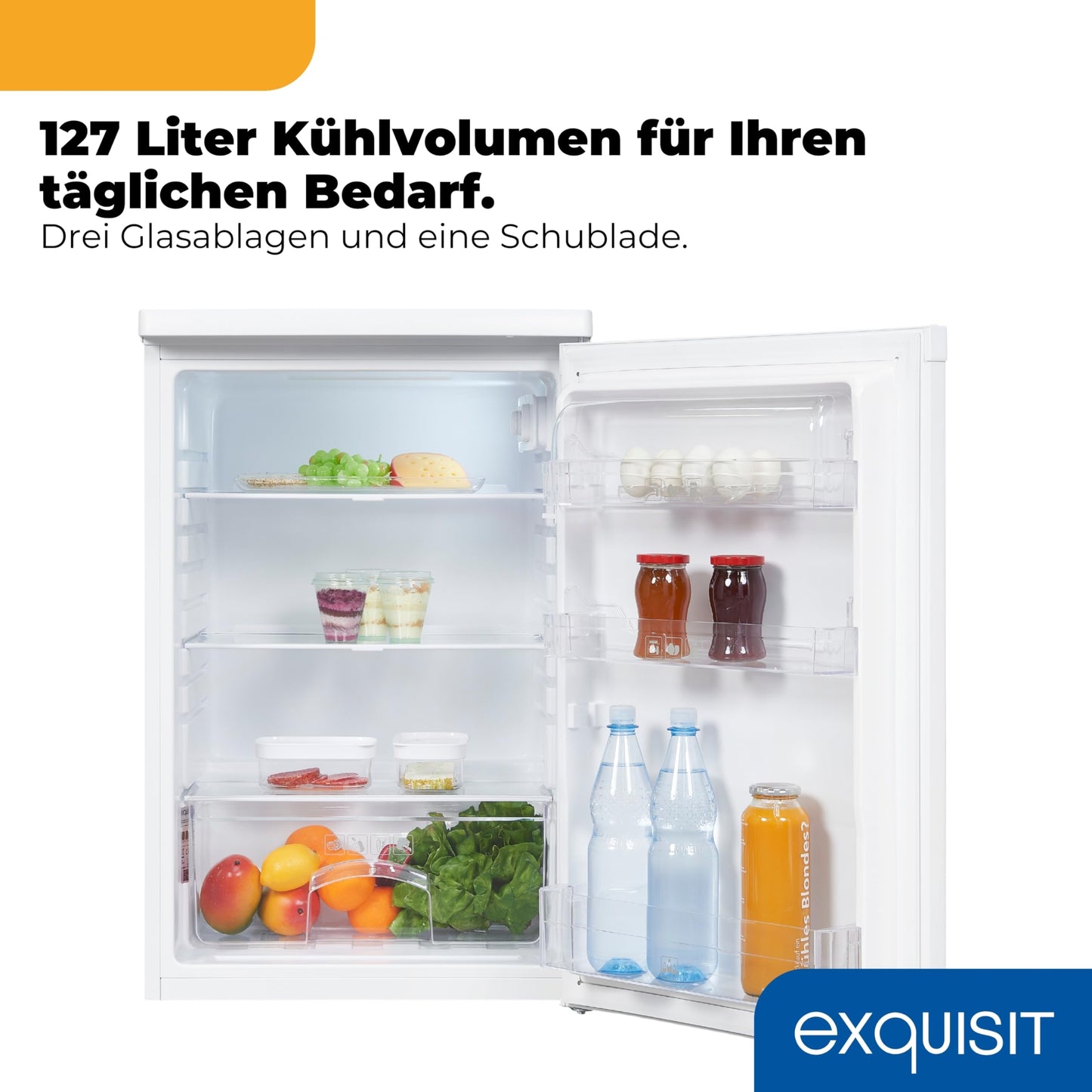 Exquisit Kühlschrank 127L – Kompakt, Weiß