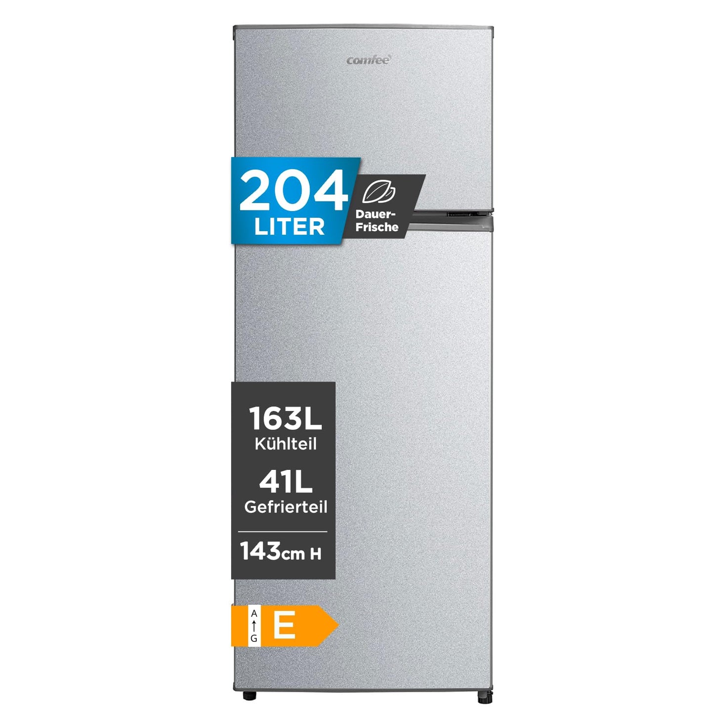 Comfee Kühl-Gefrierkombination – 143cm, Silber