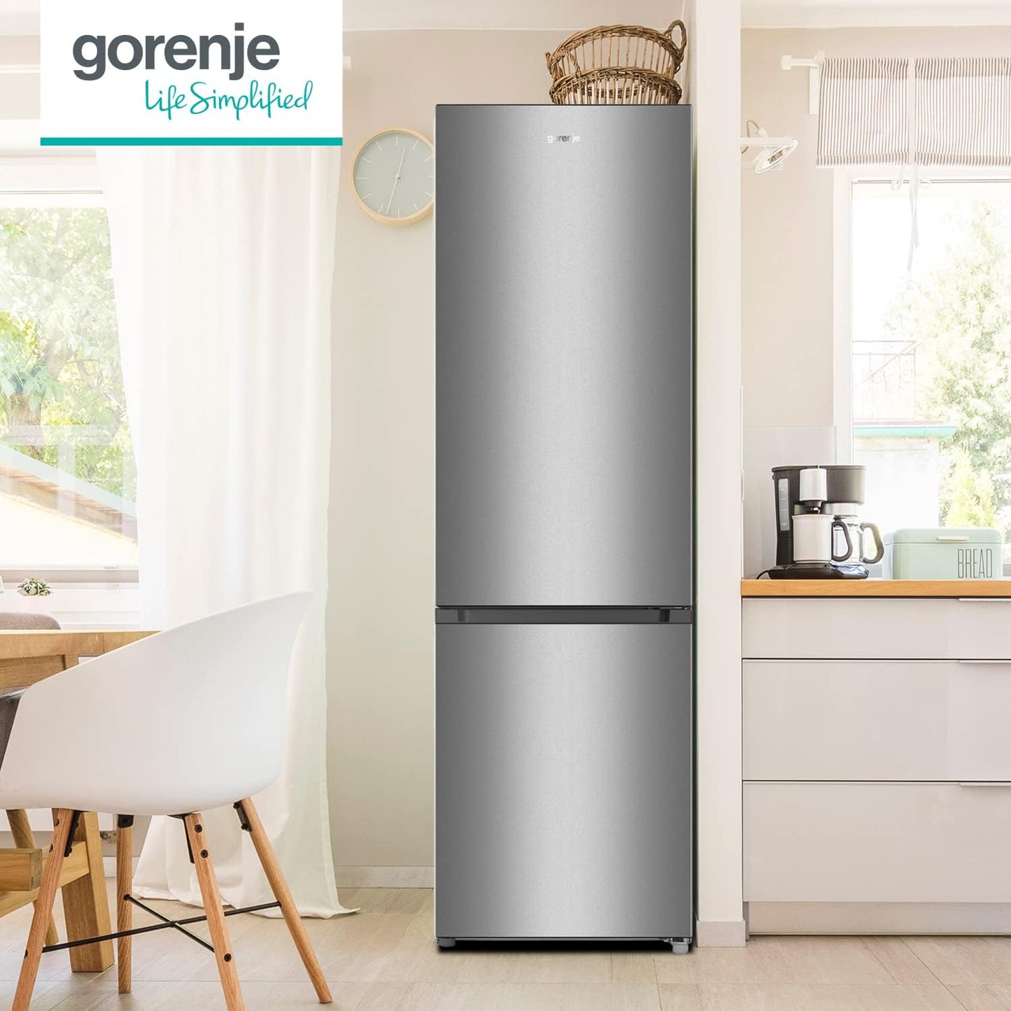 Gorenje Kühl-Gefrierkombination 264L – 180cm, Grau