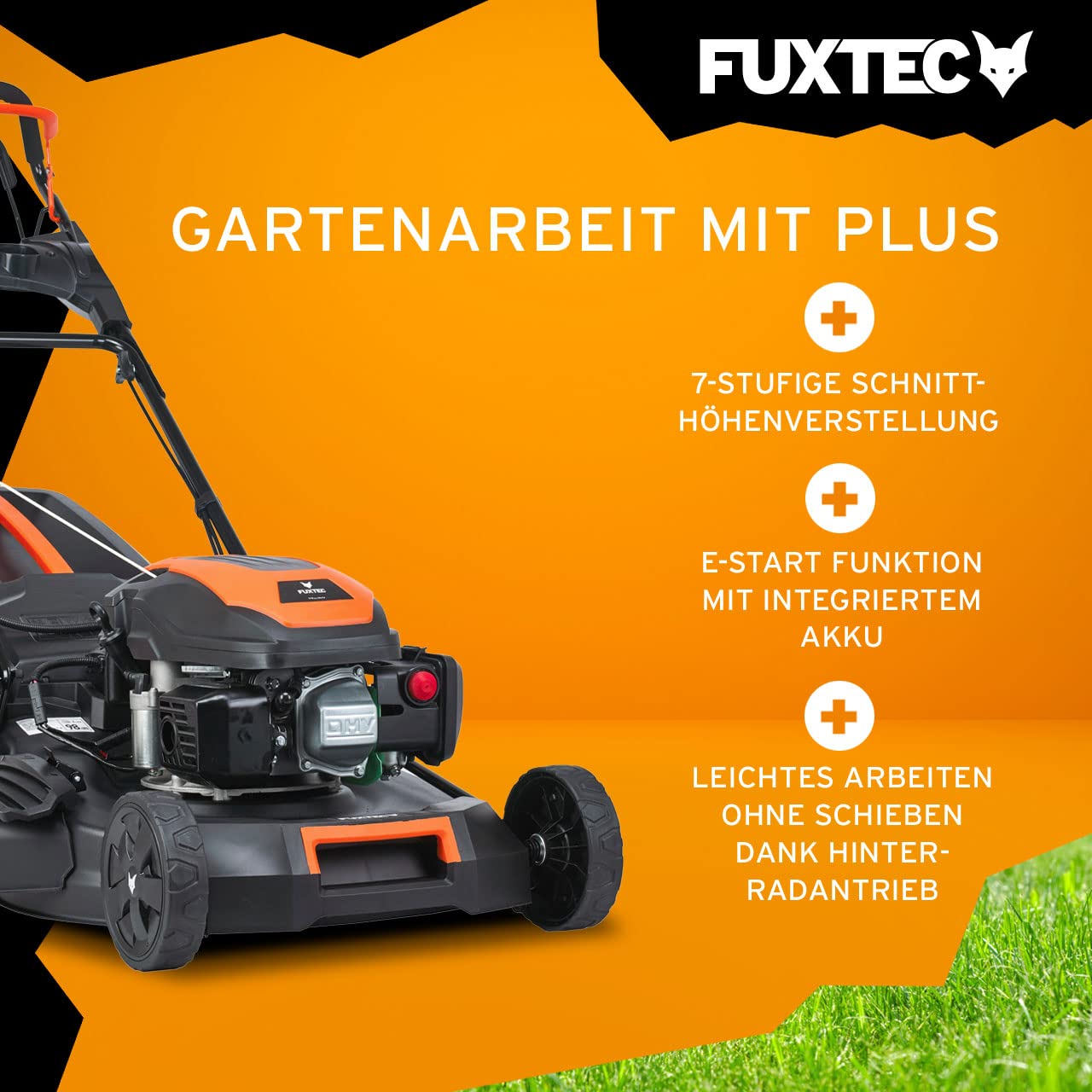 FUXTEC Benzin-Rasenmäher FX-RM5170eS 51cm, Radantrieb, Elektrostarter