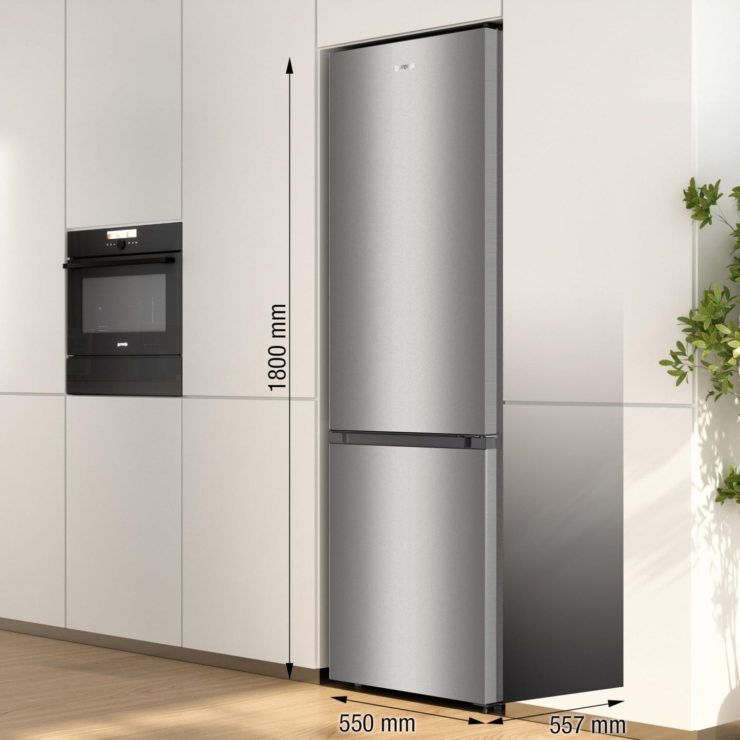 Gorenje Kühl-Gefrierkombination 264L – 180cm, Grau