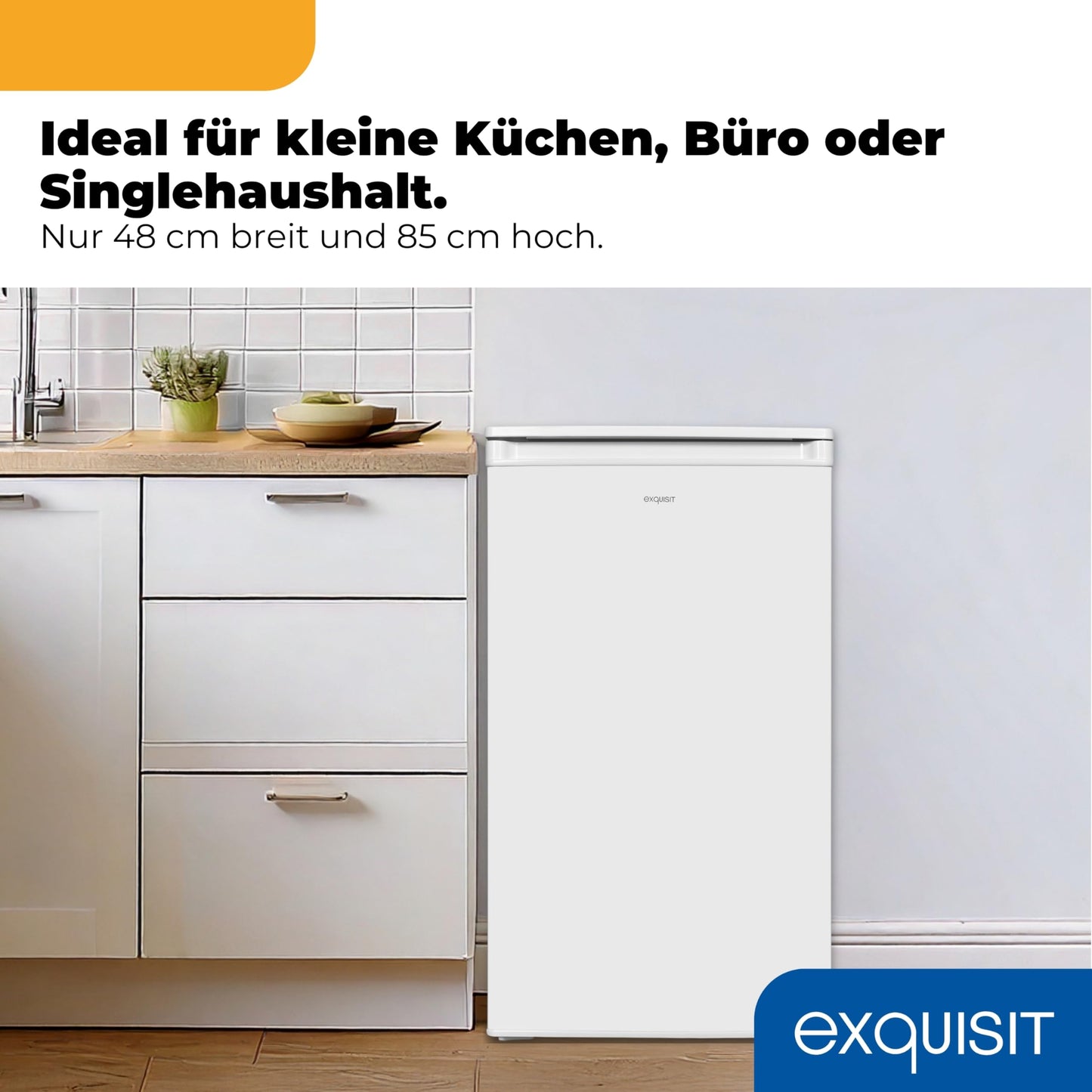 Exquisit Kühlschrank mit Gefrierfach 81L – Kompakt, Weiß