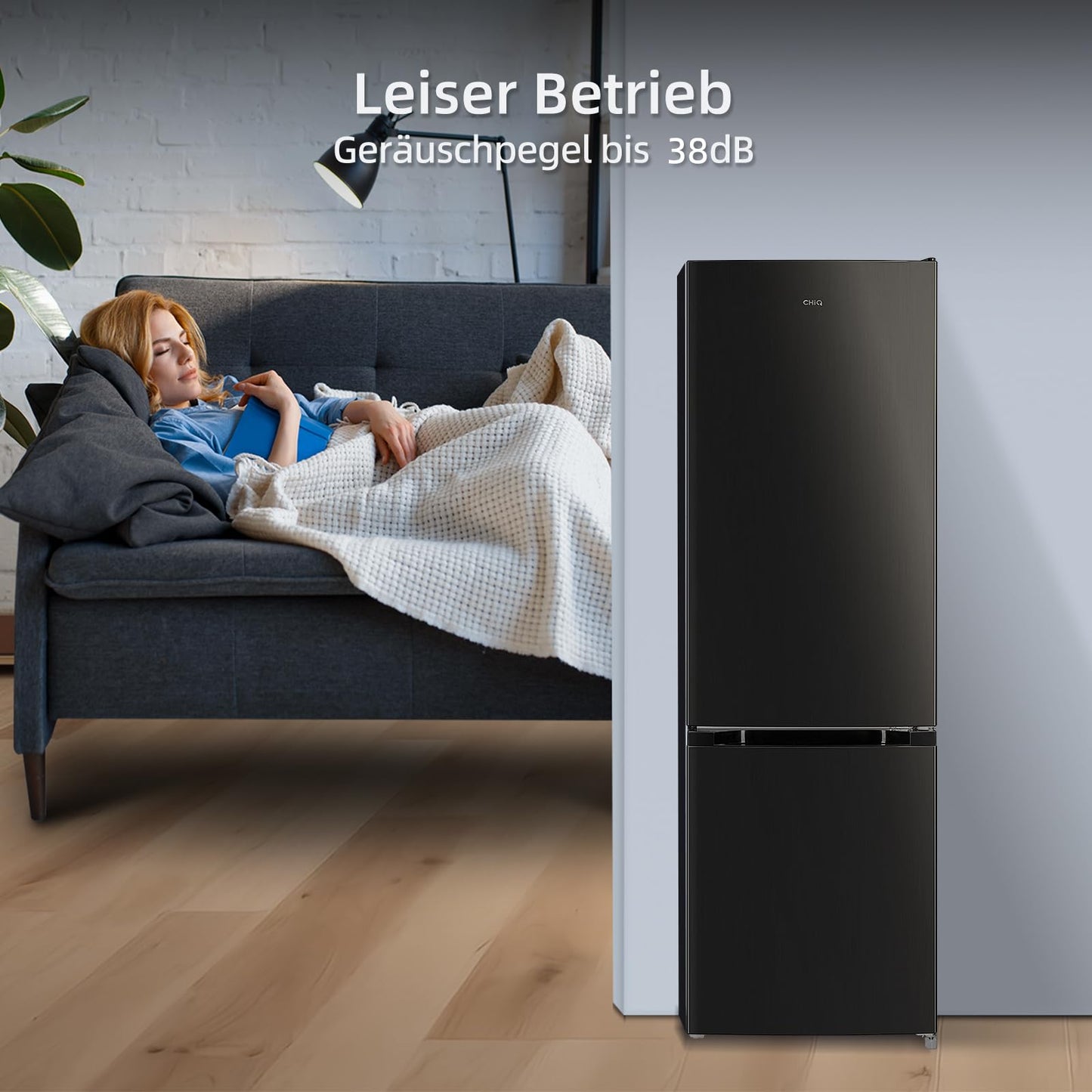 CHIQ Kühl-Gefrierkombination 262L – 176cm, Schwarz