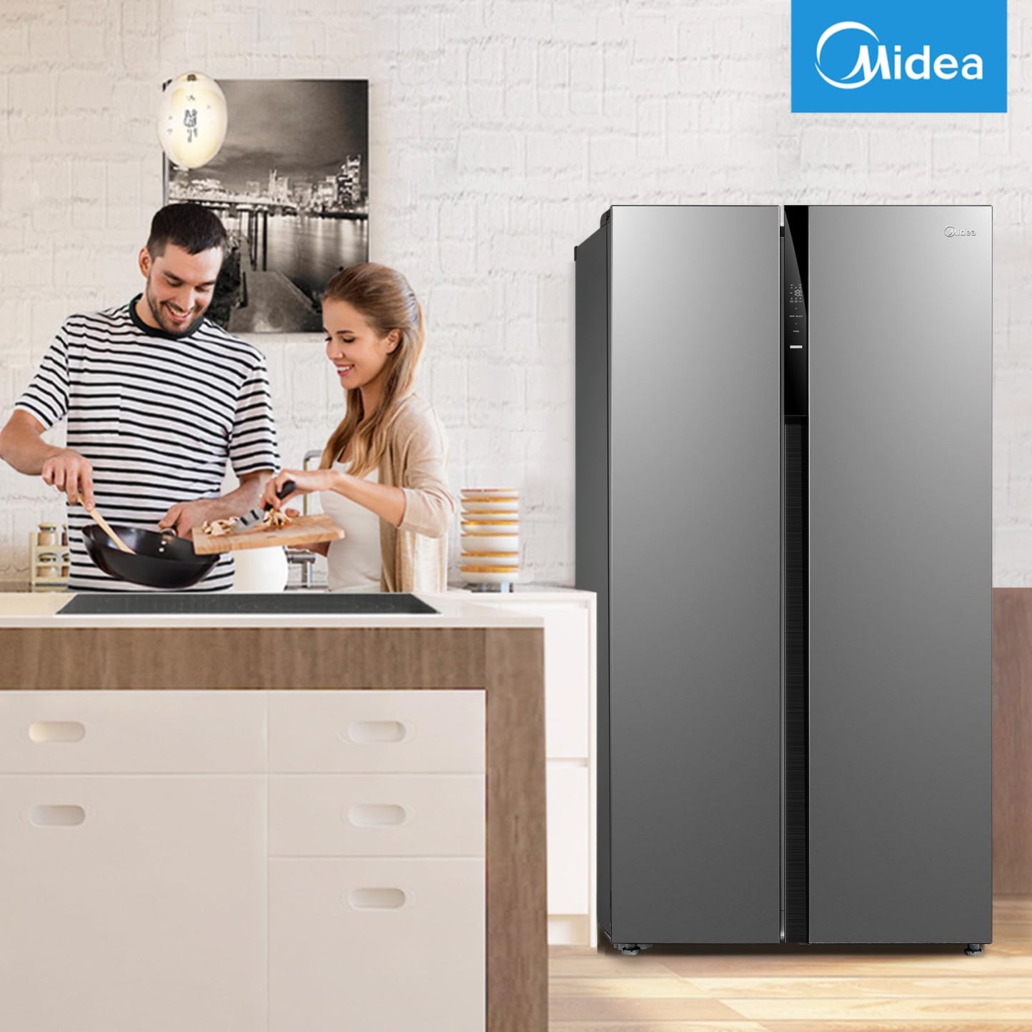 Midea Side-by-Side Kühlschrank 548L – No Frost, Inox