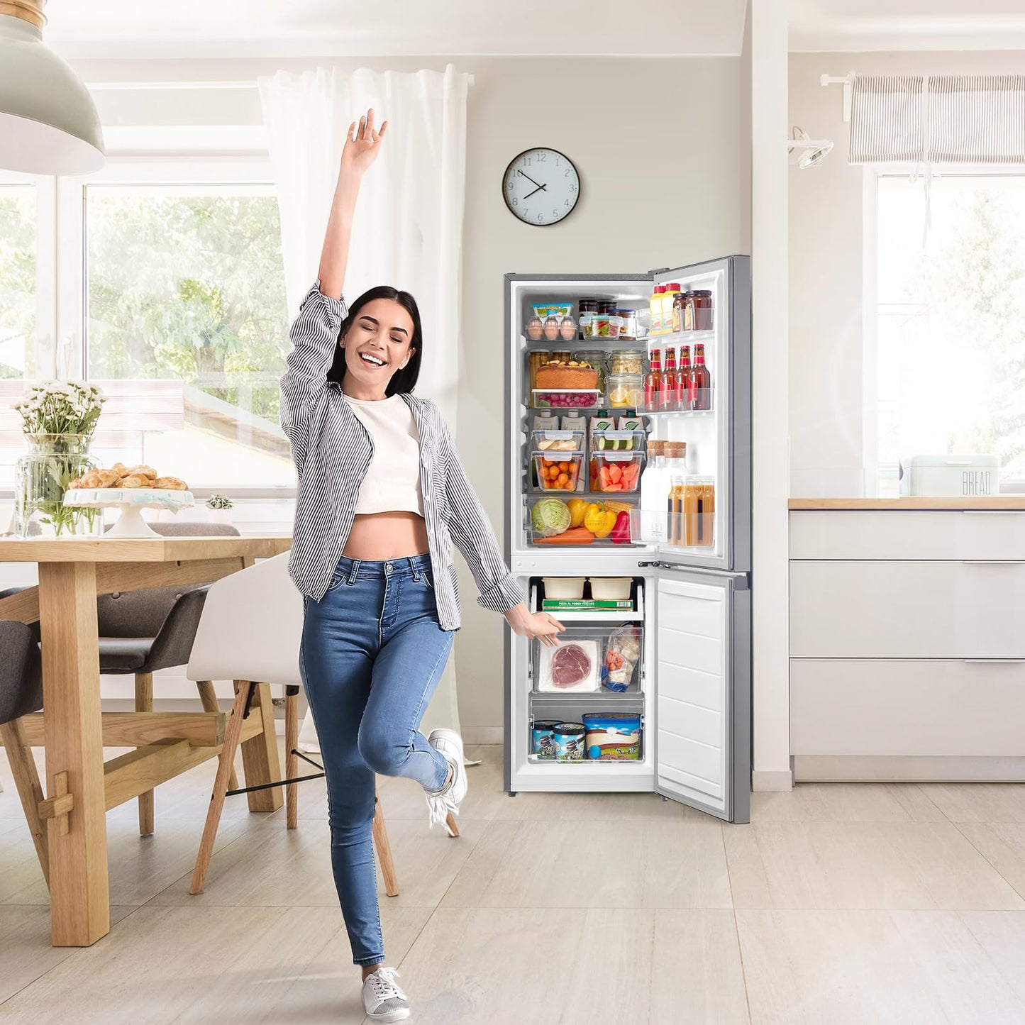 Comfee Kühl-Gefrierkombination 174L – 150cm, Silber