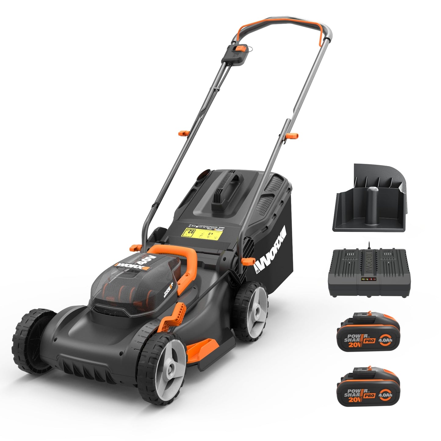 WORX Akku-Rasenmäher WG743E 40V, 40cm Schnittbreite