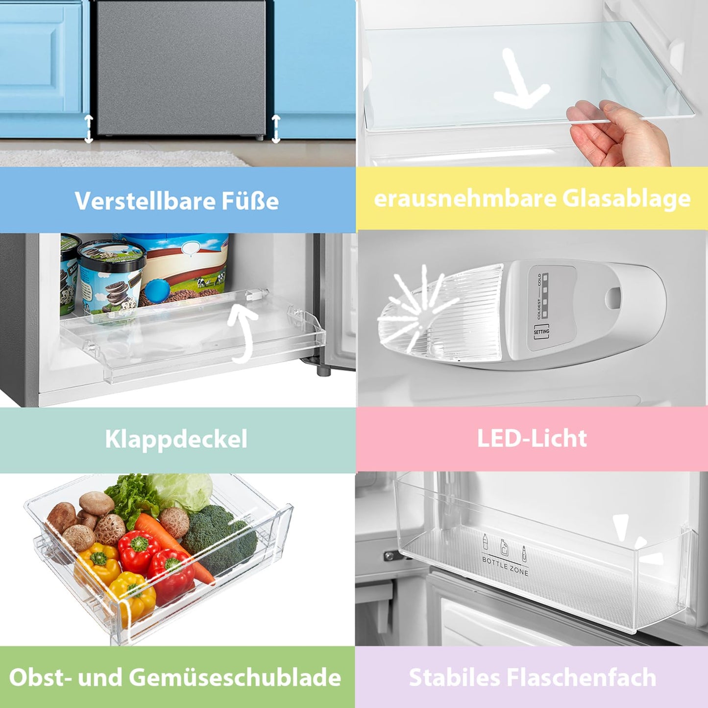 Comfee Kühl-Gefrierkombination 174L – 150cm, Silber