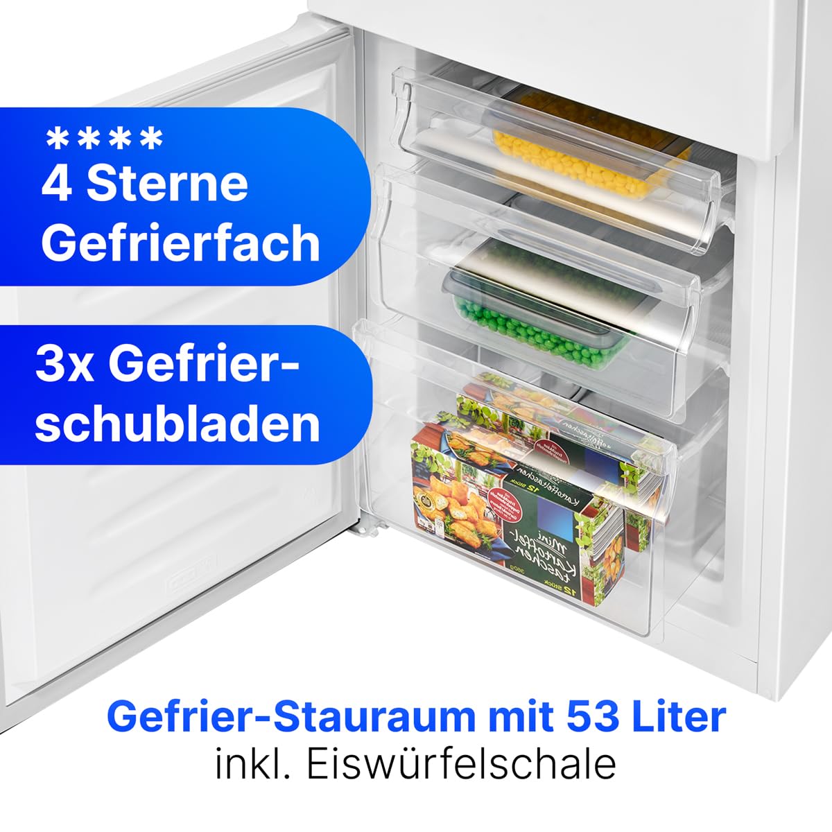 Bomann Kühl-Gefrierkombination 175L – 143cm, Weiß