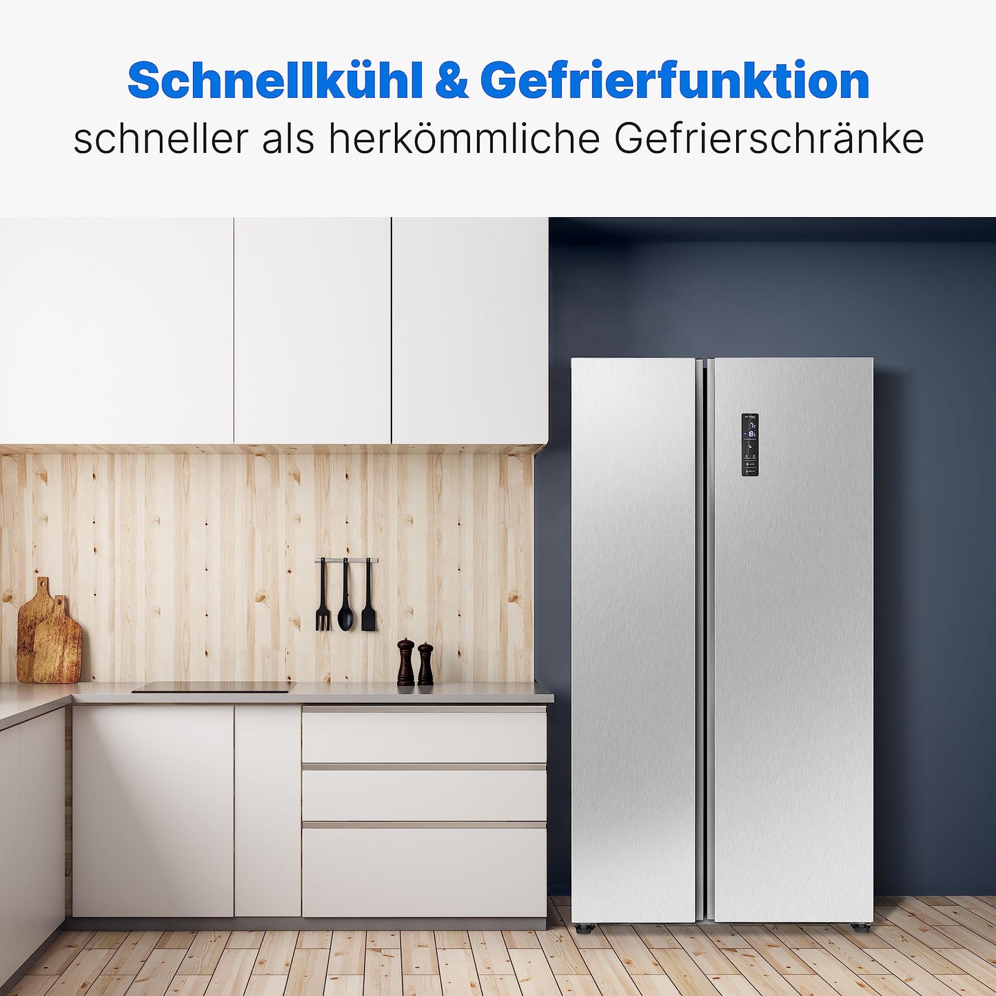 Bomann Side-by-Side Kühlschrank 442L – No Frost, Inox