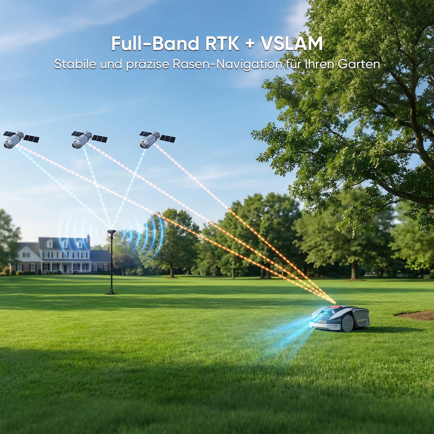 Sunseeker Mähroboter S3 ohne Begrenzungskabel, 800m², RTK+Vision