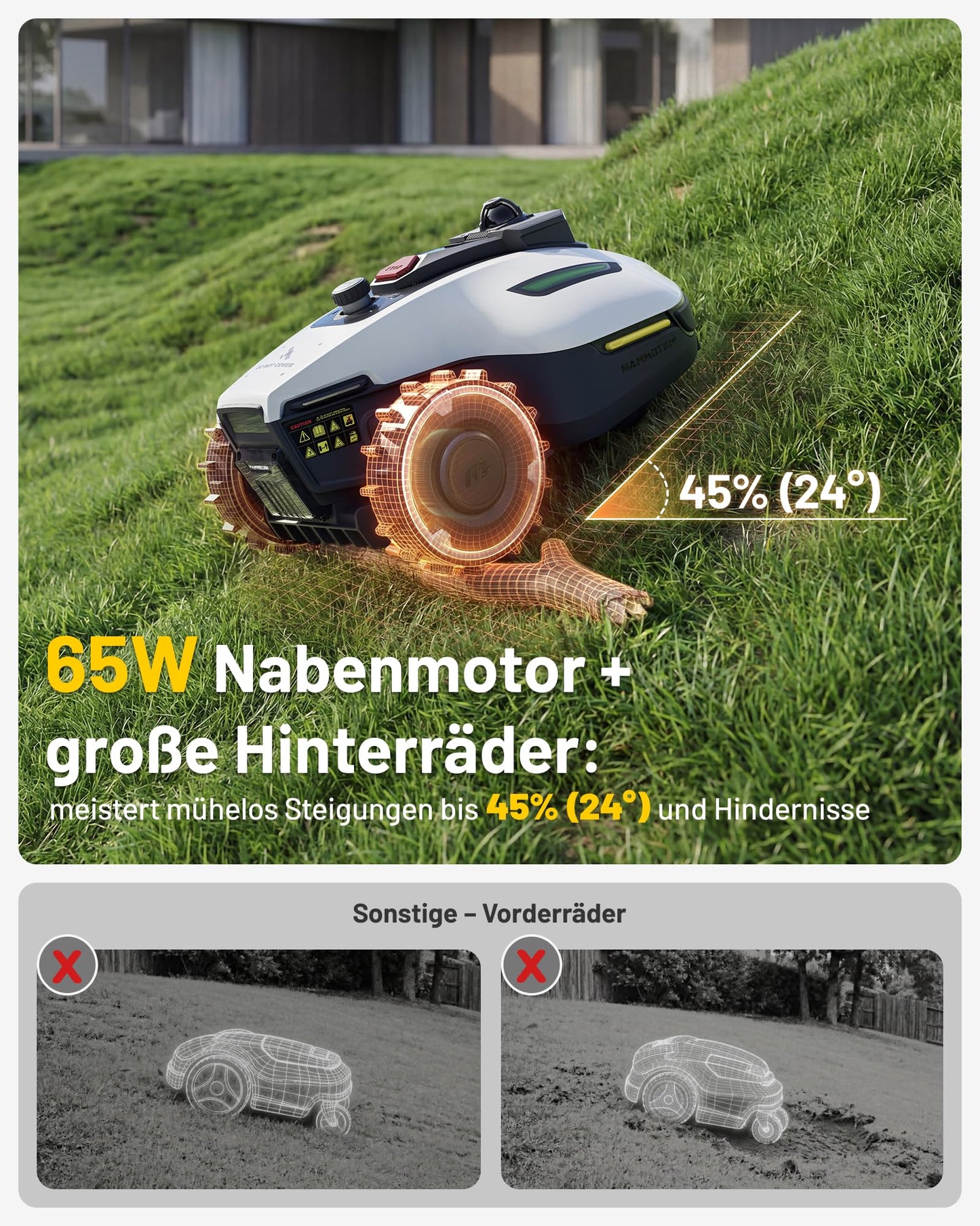 MAMMOTION Mähroboter YUKA mini 2 800 LiDAR ohne Begrenzungskabel