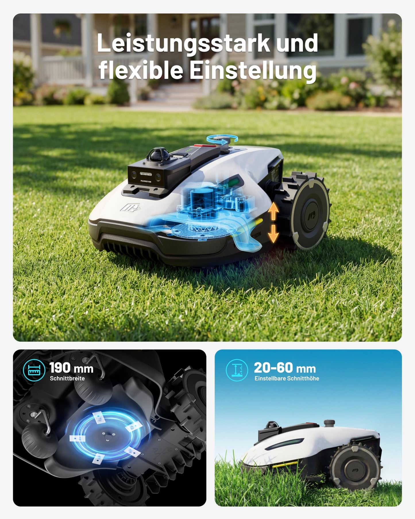 MAMMOTION Mähroboter YUKA mini 2 800 LiDAR ohne Begrenzungskabel