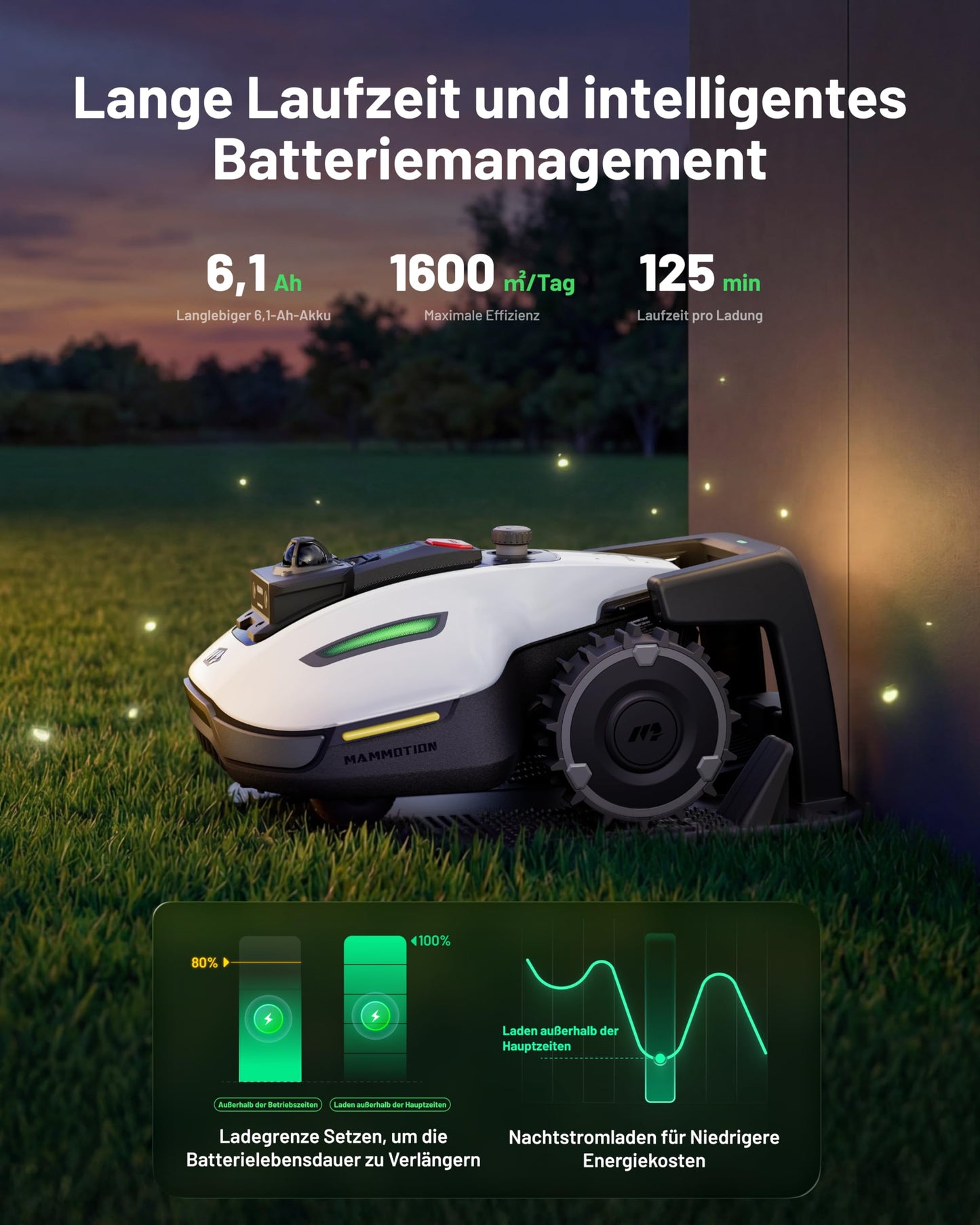 MAMMOTION Mähroboter YUKA mini 2 800 LiDAR ohne Begrenzungskabel