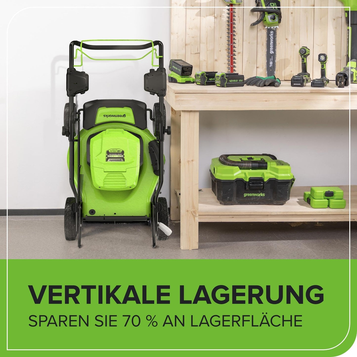 Greenworks Akku-Rasenmäher 48V, Selbstfahrend, 46cm, 480m², inkl. Akkus