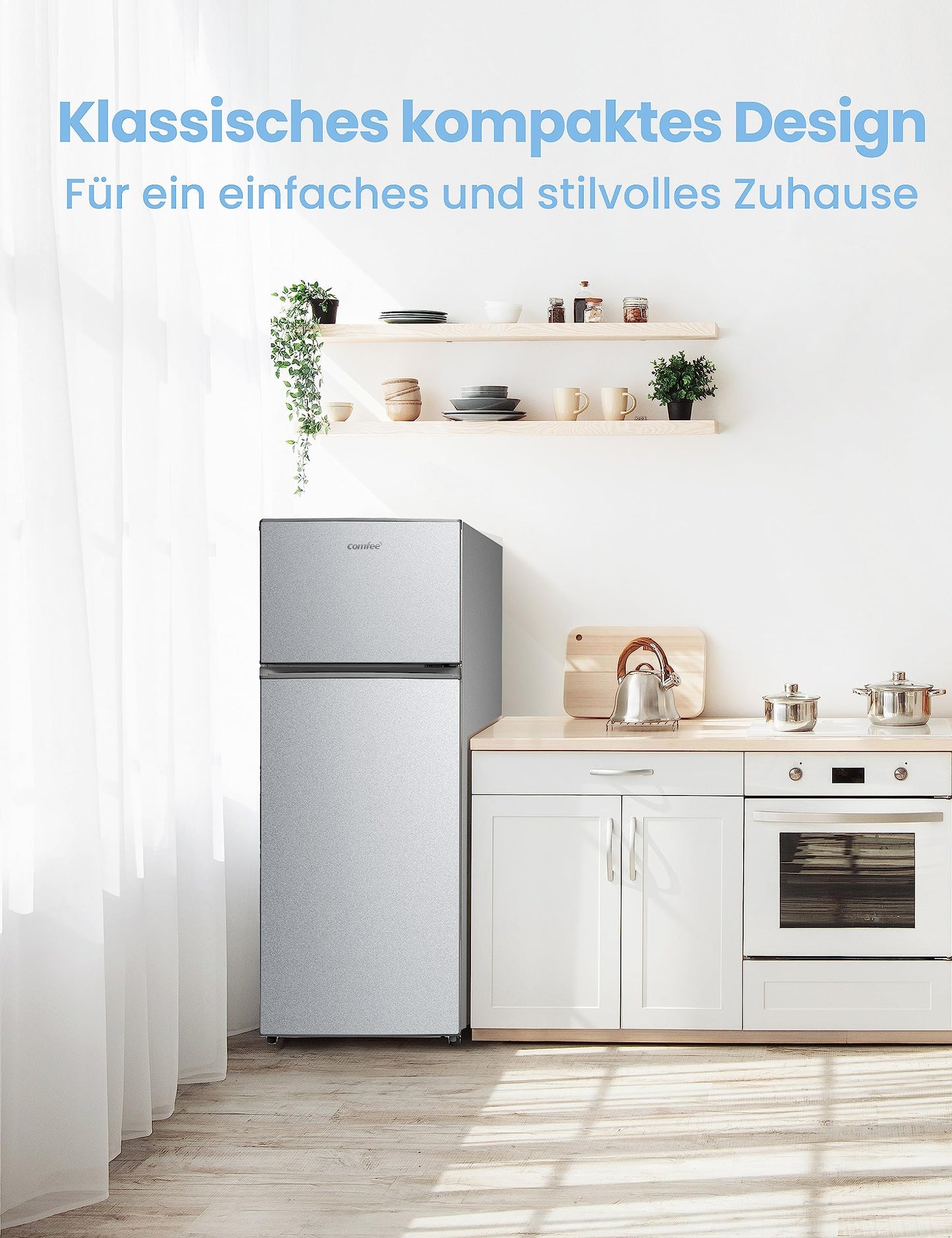 Comfee Kühl-Gefrierkombination – 143cm, Silber