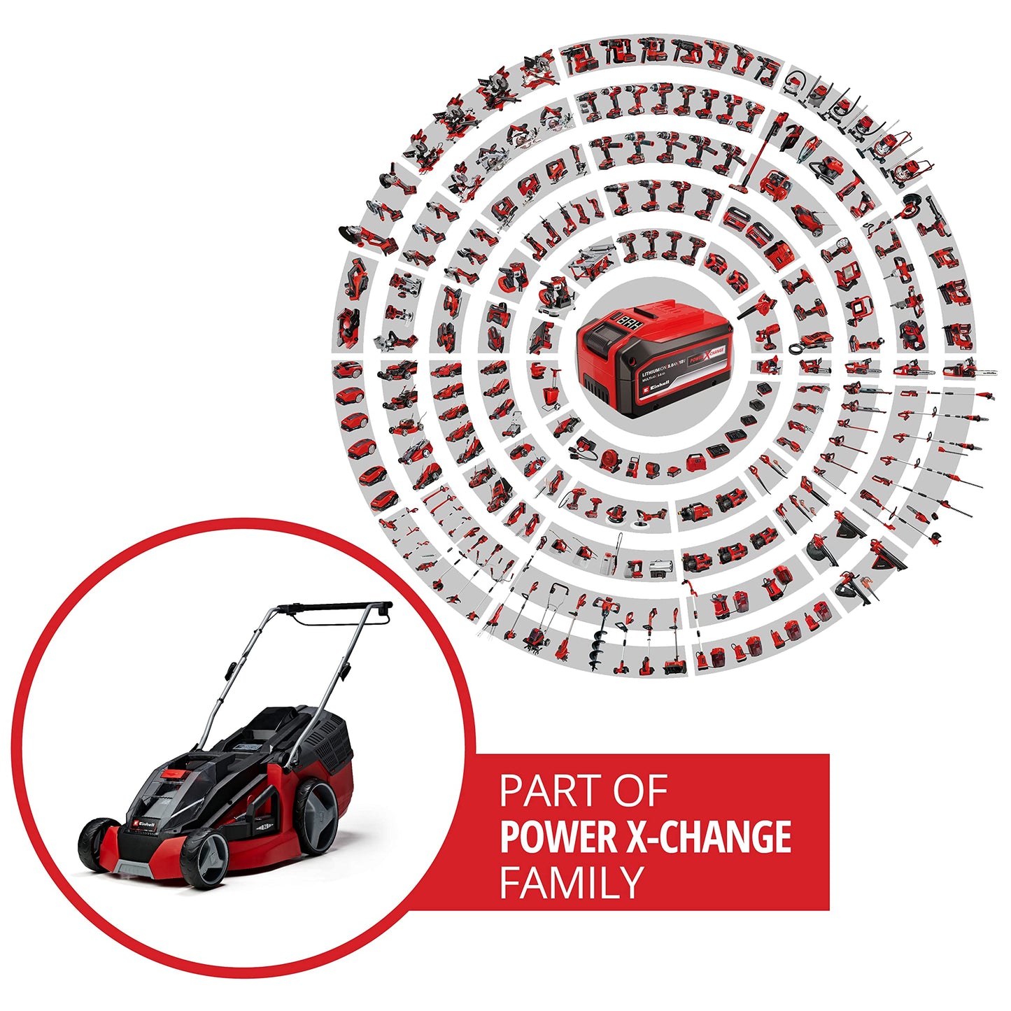 Einhell Akku-Rasenmäher GE-cm 43 Li M Kit 36V, 43cm, 600m², inkl. Akkus