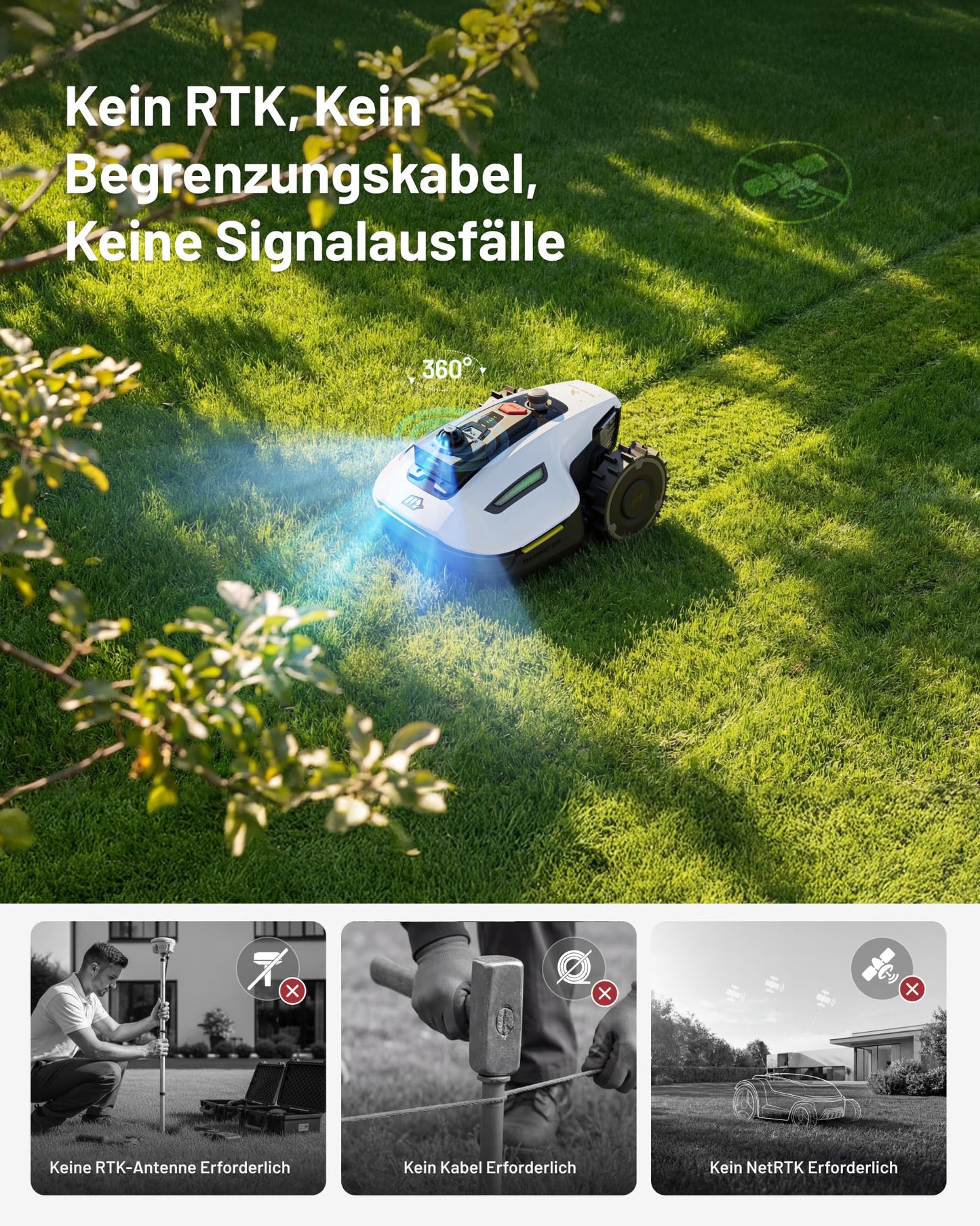 MAMMOTION Mähroboter YUKA mini 2 800 LiDAR ohne Begrenzungskabel