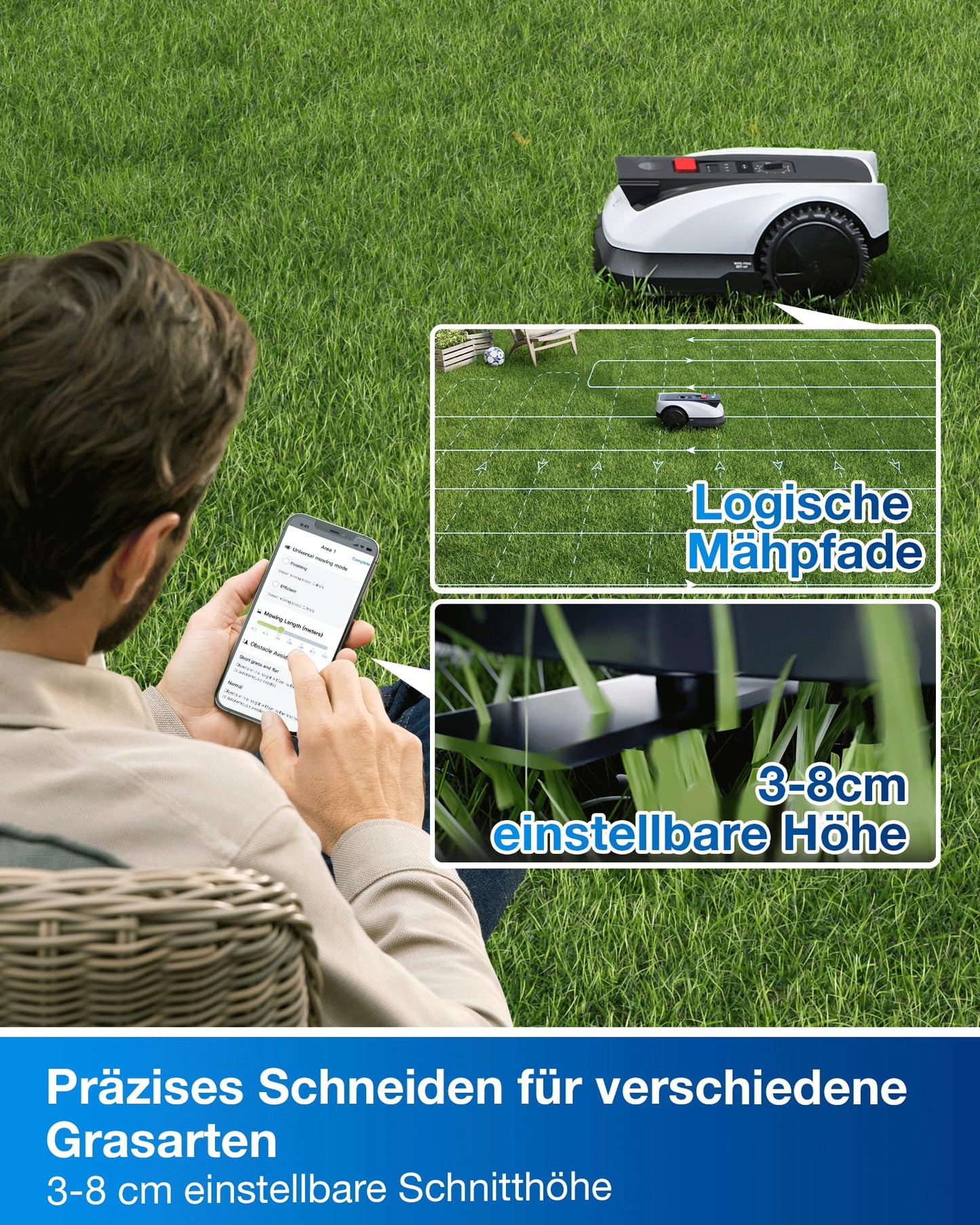 ECOVACS Mähroboter Goat O800 ohne Begrenzungskabel, 800m², RTK+Vision