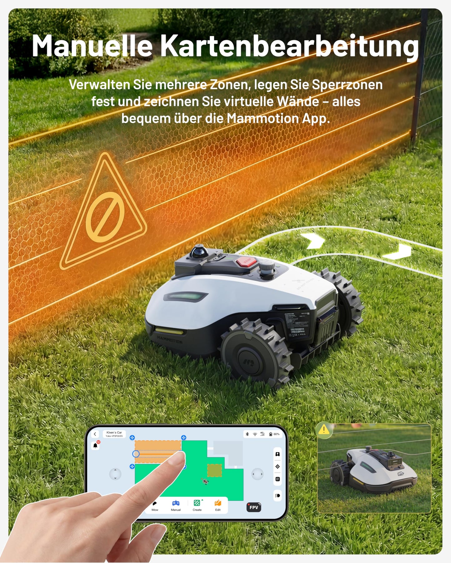 MAMMOTION Mähroboter YUKA mini 2 800 LiDAR ohne Begrenzungskabel