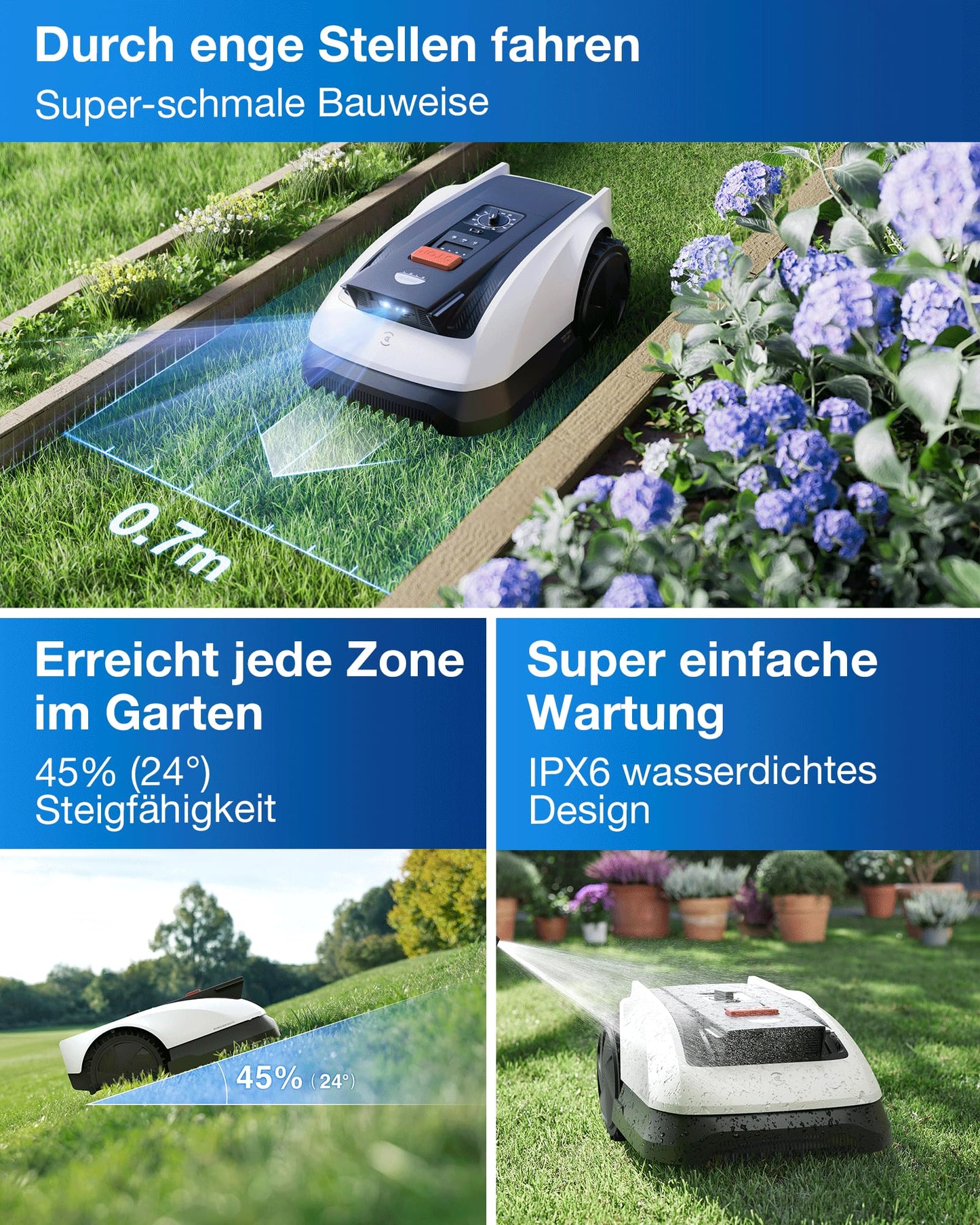 ECOVACS Mähroboter Goat O800 ohne Begrenzungskabel, 800m², RTK+Vision