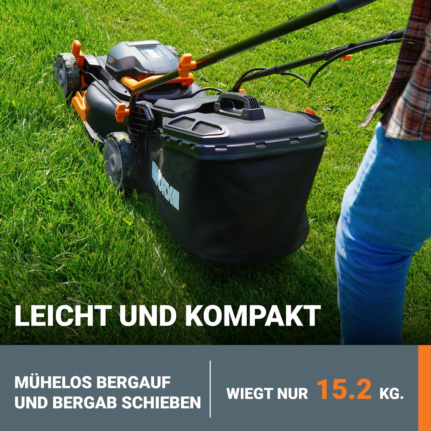 WORX Akku-Rasenmäher WG743E 40V, 40cm Schnittbreite