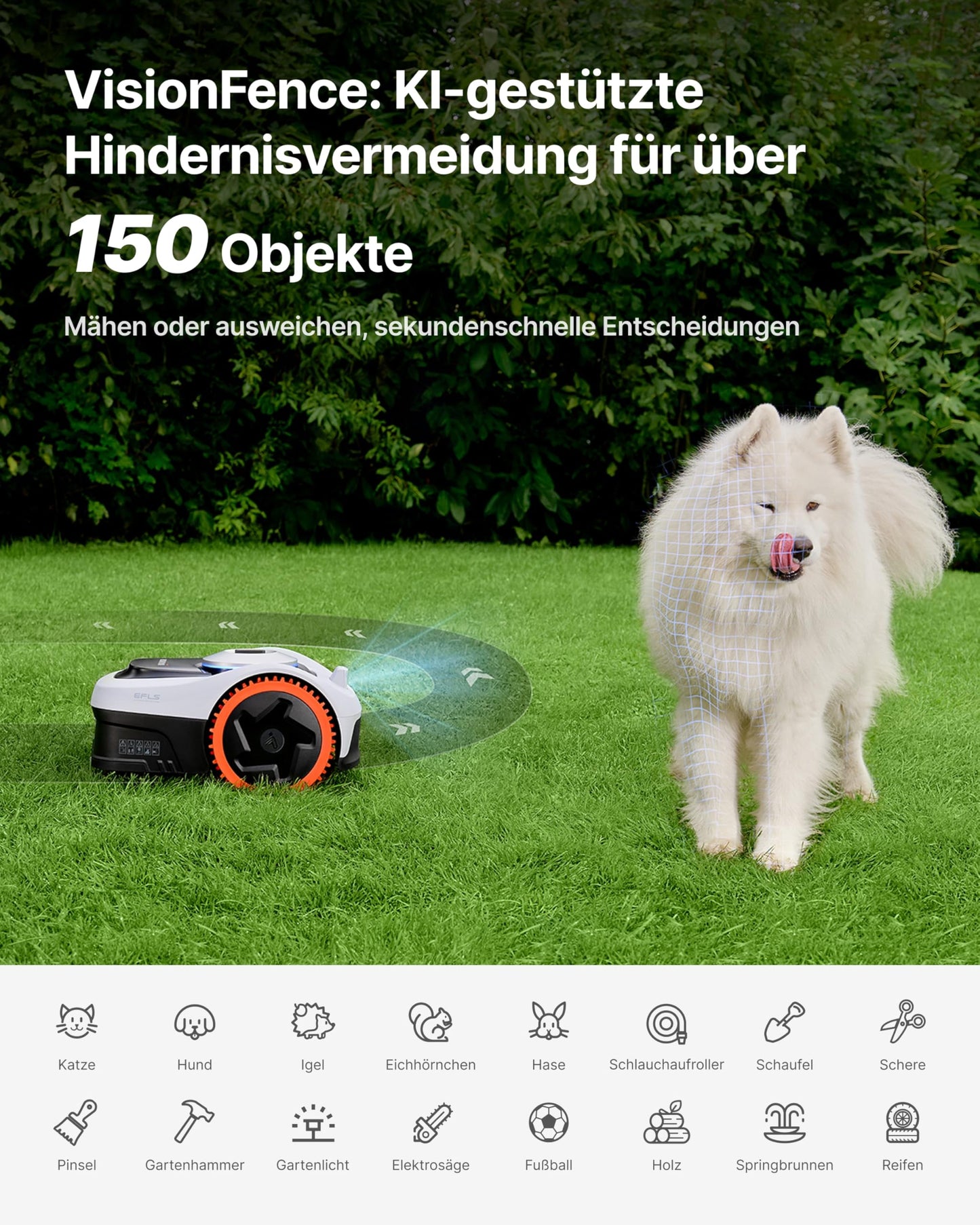 Segway Mähroboter Navimow i205 AWD ohne Begrenzungskabel, Garage S, 500m²