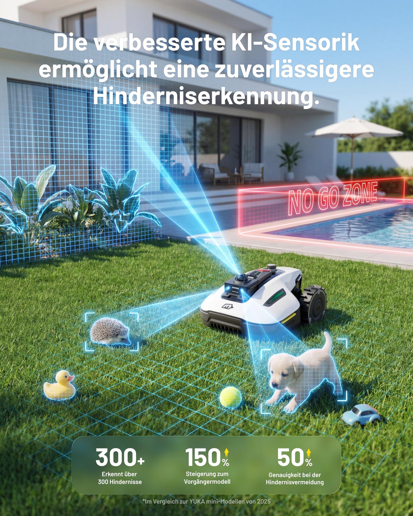 MAMMOTION Mähroboter YUKA mini 2 800 LiDAR ohne Begrenzungskabel