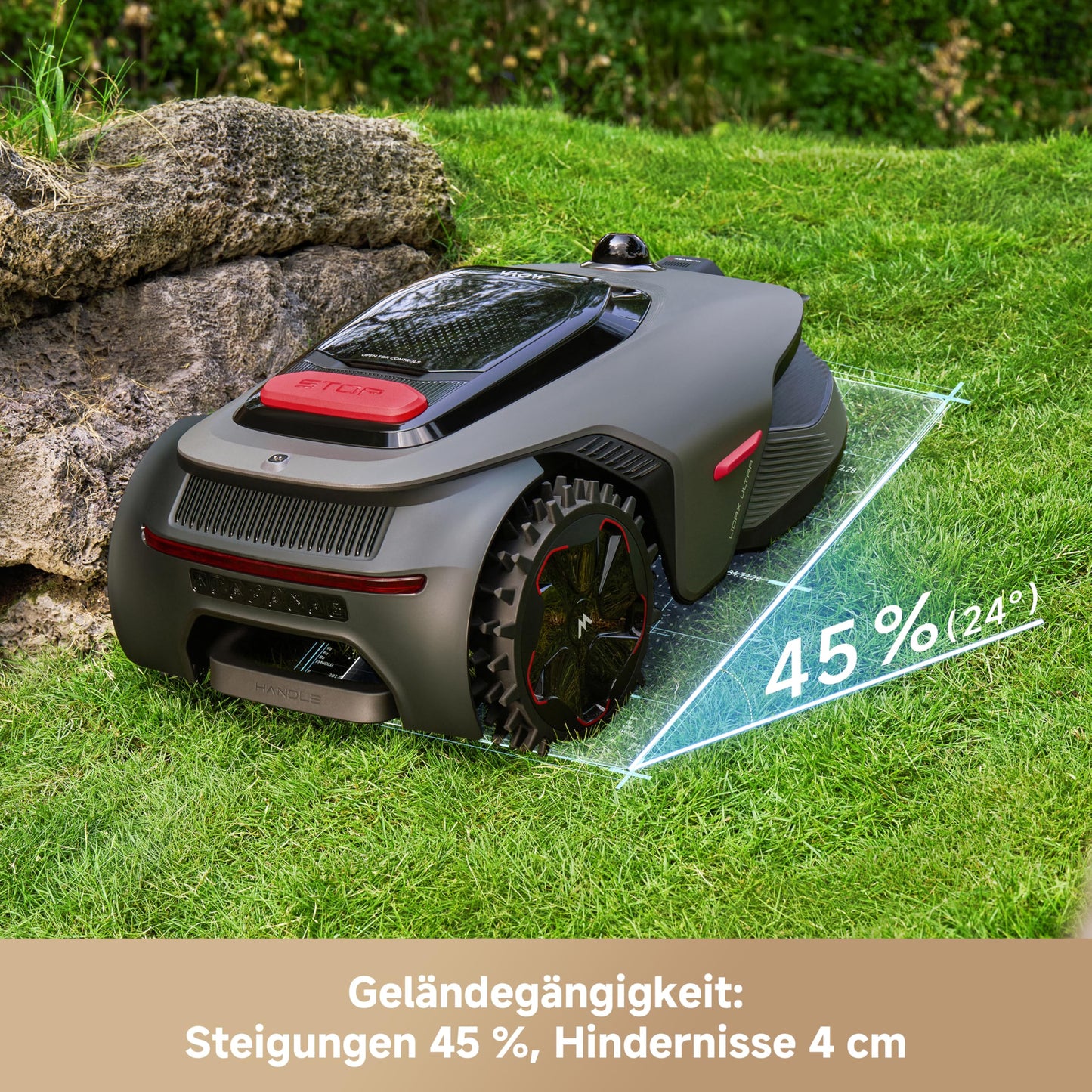 MOVA Mähroboter LiDAX Ultra 800 ohne Begrenzungskabel, 3D-LiDAR, KI Vision